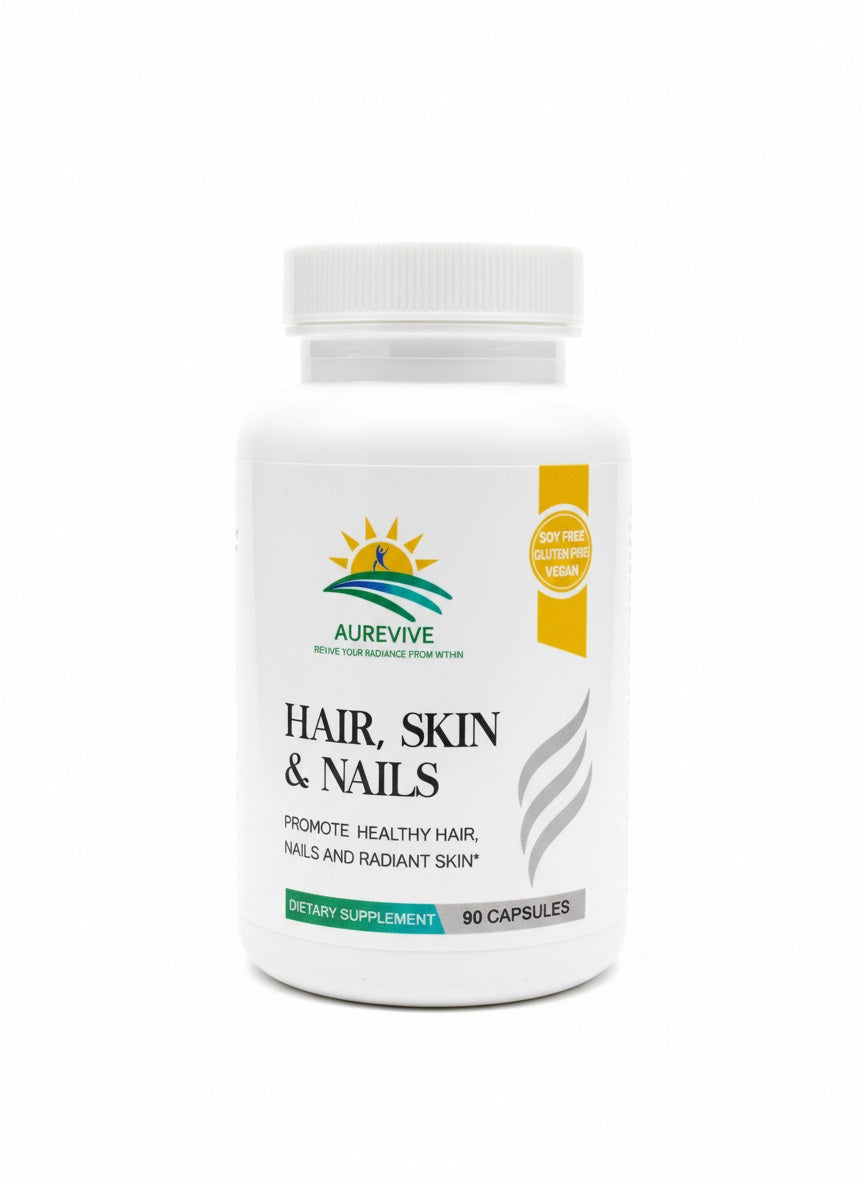 Aurevivelab Our advanced hair & nail growth supplement features a science-backed, FDA-compliant blend of vitamins, minerals and botanicals, delivering multi-layered nourishment for stronger, healthier hair and nails from within